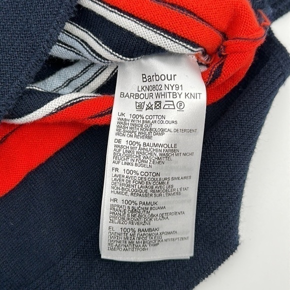 Barbour Blue/White/Red Striped Crewneck Sweater Size Medium - Picture 8 of 12